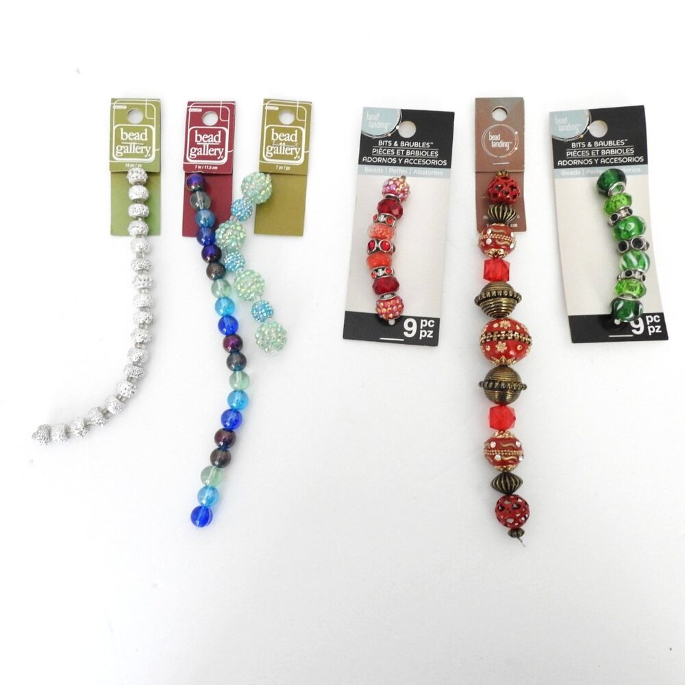 New Glass Acrylic Metal Jewelry Beads From Bead Gallery and Bead Landing Set 6